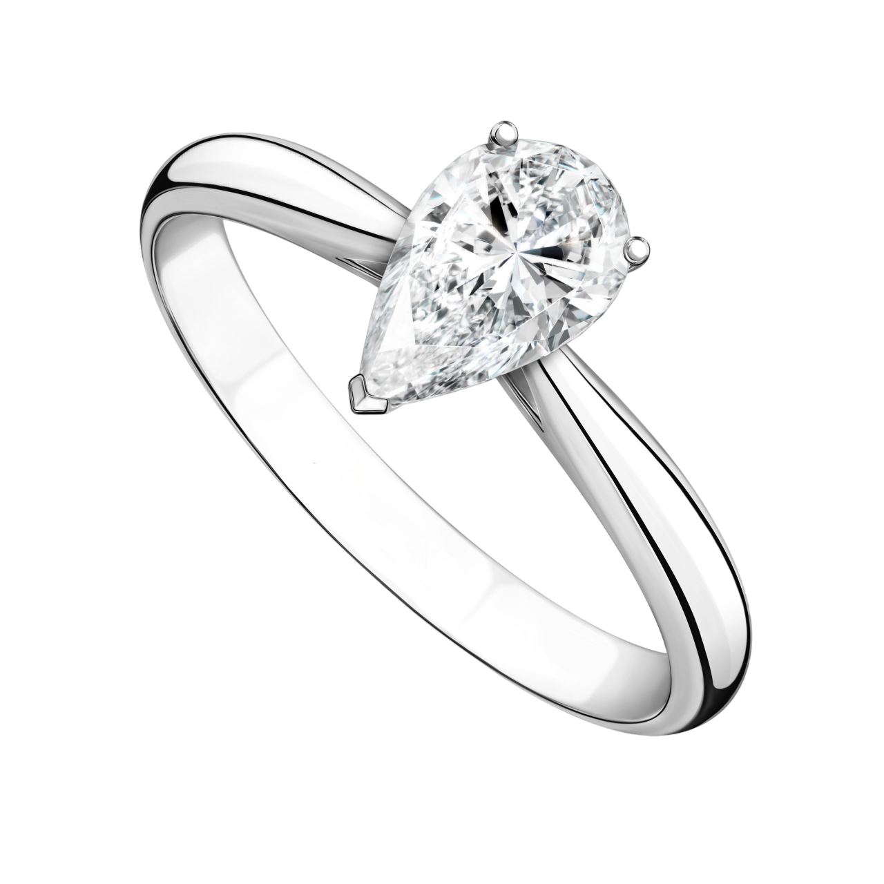 Помолвочное кольцо с бриллиантом огранки "груша" 0.5 ct