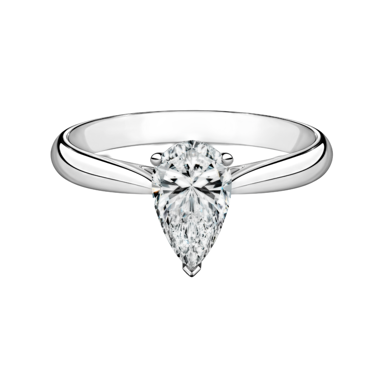Помолвочное кольцо с бриллиантом огранки "груша" 0.5 ct